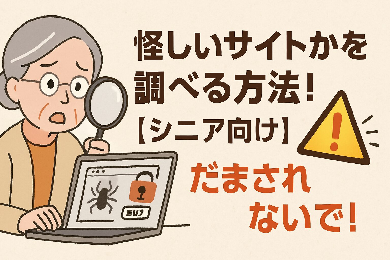 怪しいサイトかを調べる方法！【シニア向け】だまされないで！