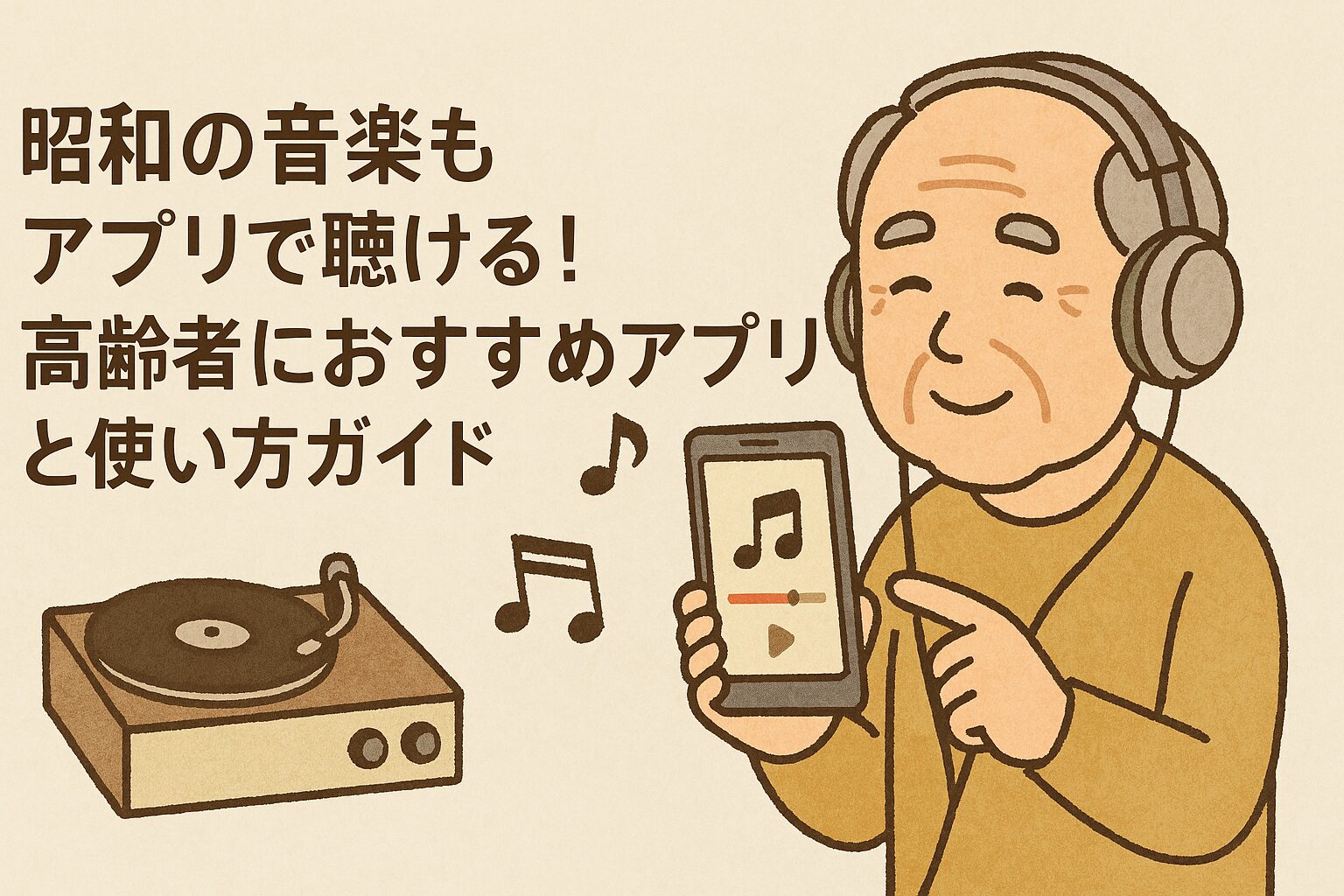 昭和の音楽もアプリで聴ける！高齢者におすすめアプリと使い方ガイド