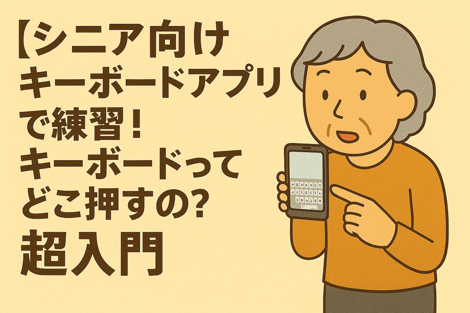シニア 向け キーボード アプリで練習！キーボードってどこ押すの？超入門