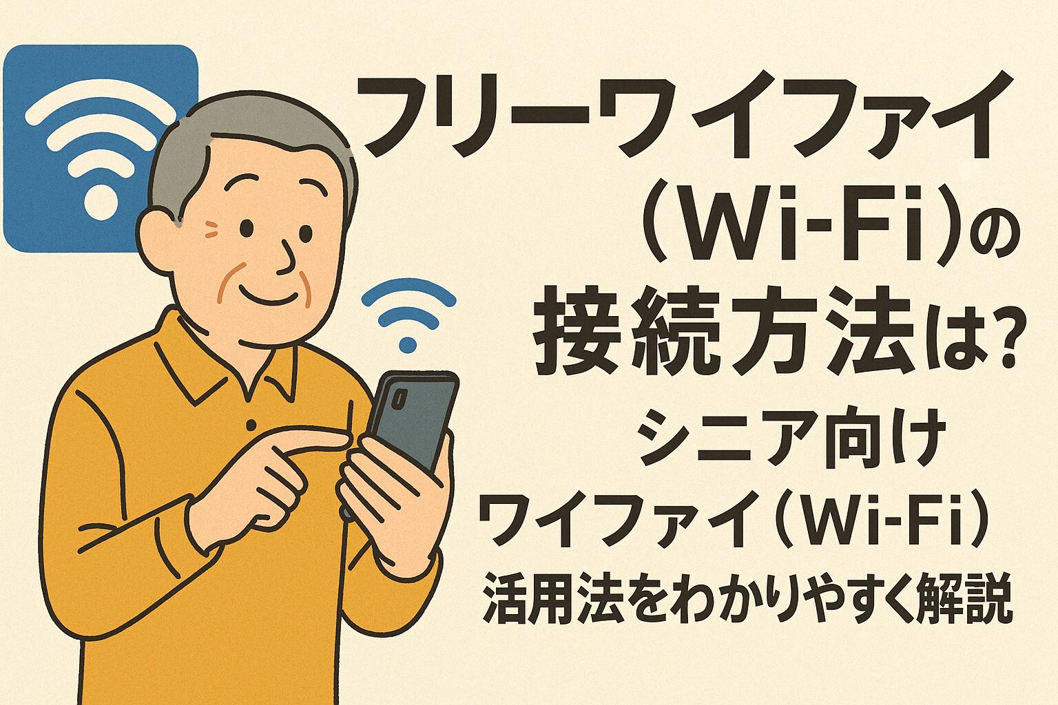 フリーワイファイ（Wi-Fi）の接続方法は？シニア向けワイファイ（Wi-Fi）活用法をわかりやすく解説