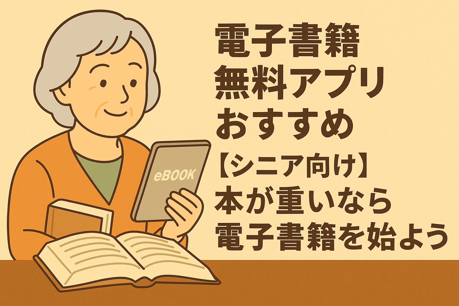 電子書籍 無料アプリ おすすめ｜【シニア向け】本が重いなら電子書籍を始めよう
