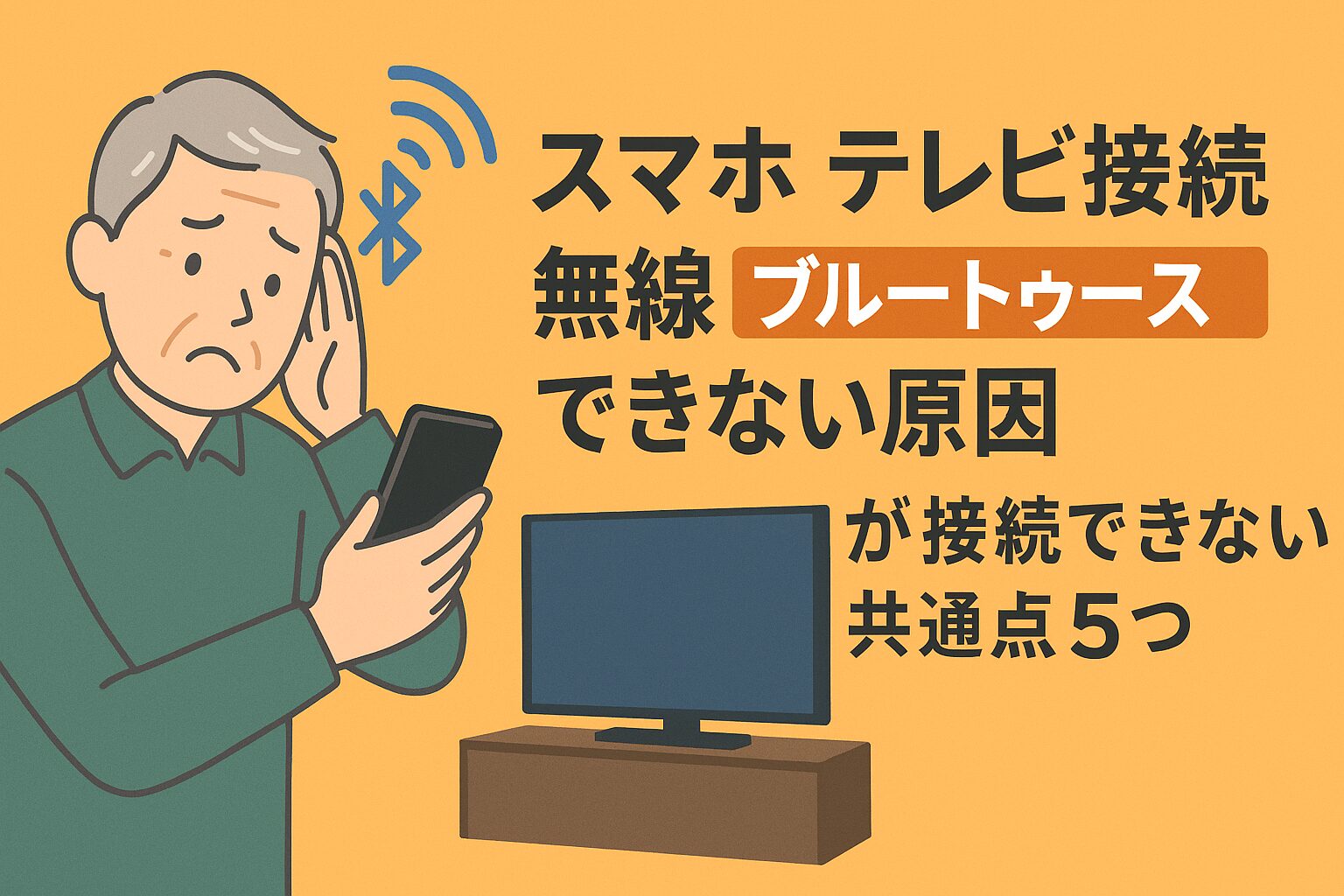 スマホ テレビ接続 無線 ブルートゥースできない原因｜シニアが接続できない共通点5つ