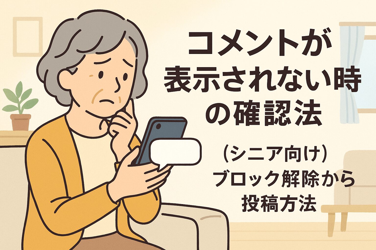 コメントが表示されない時の確認法（シニア向け）ブロック解除から投稿方法