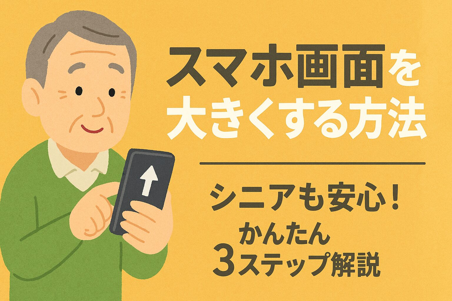 スマホ画面を大きくする方法｜シニアも安心！かんたん3ステップ解説