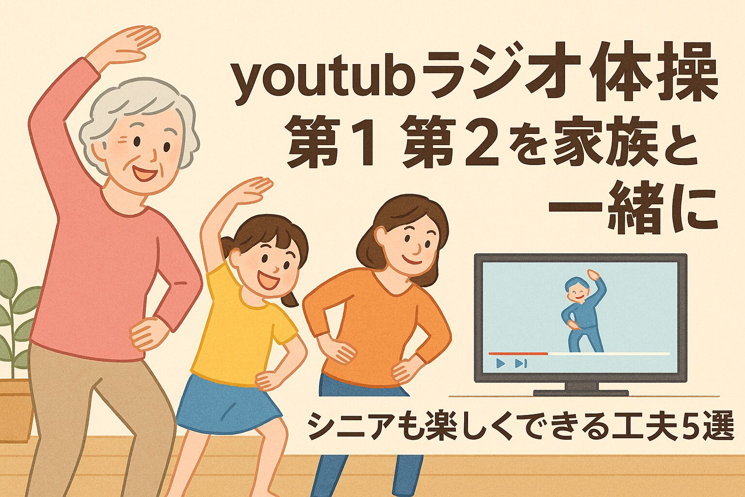 youtube ラジオ 体操 第 一 第 二を家族と一緒に｜シニアも楽しくできる工夫5選